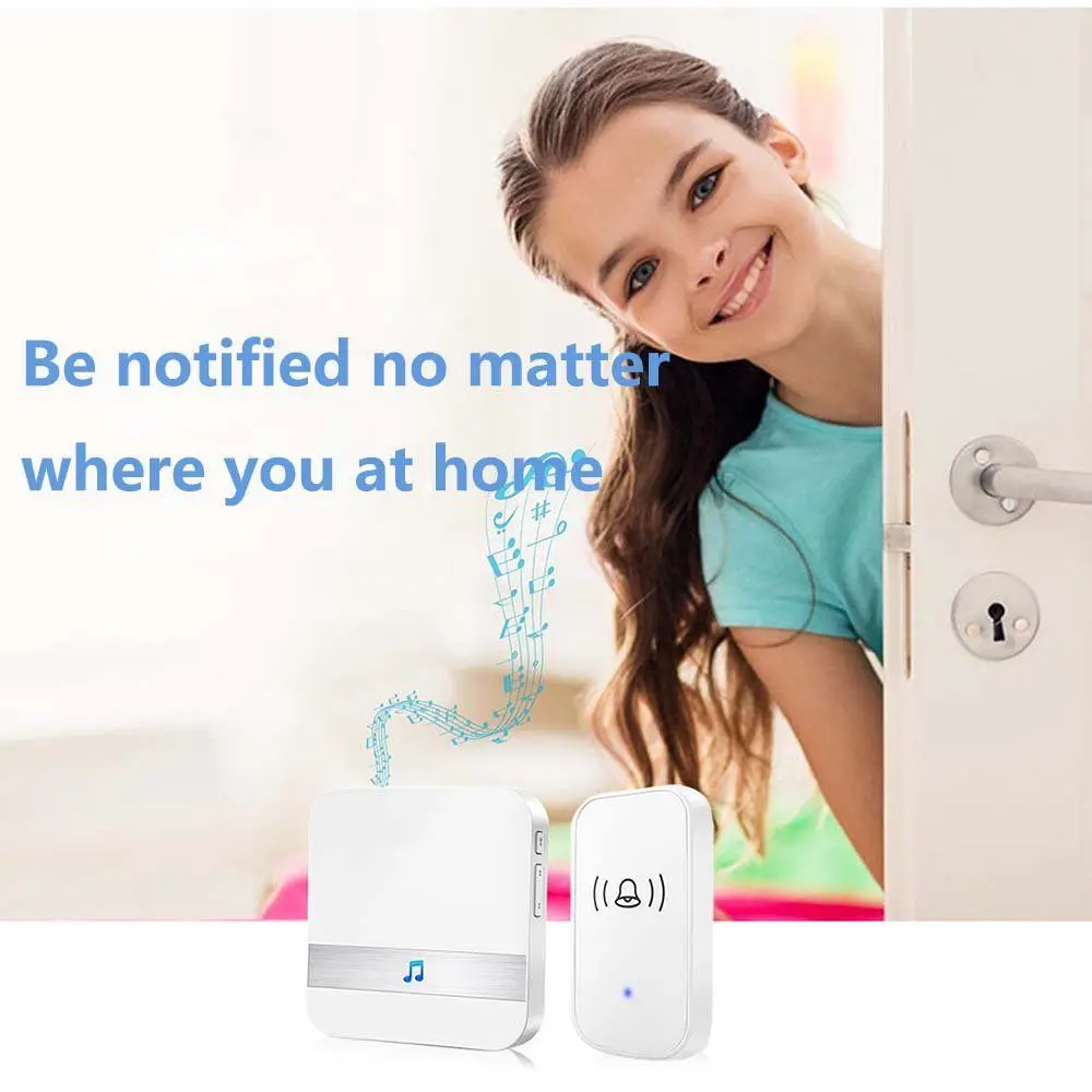 SHGO-Wireless Doorbell With Touch Remote Button Door Chime Kit UP to 1000-Feet Range with 52 Chimes - 1 Sensor &amp 2 | Обустройство