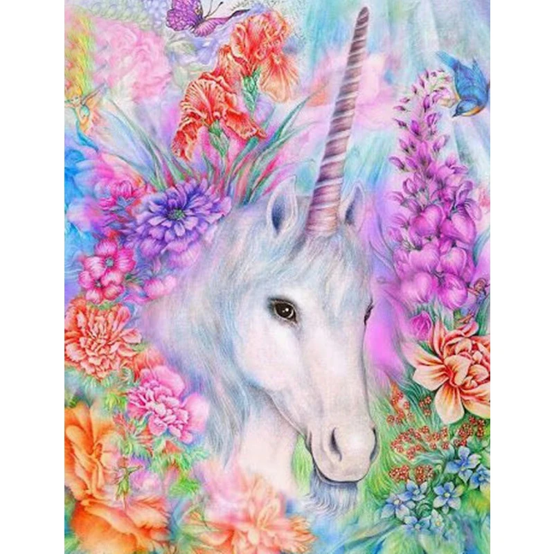 DIY Digital Painting By Numbers gentle unicorn oil painting mural Kits Coloring Wall Art Picture Gift frameless | Дом и сад
