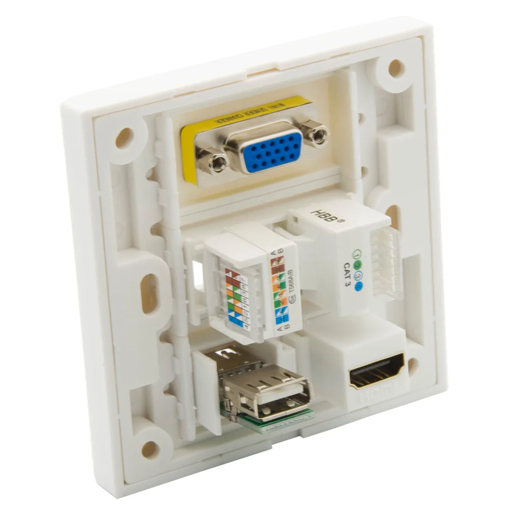86 Тип без винта VGA RJ45 RJ11 HDMI USB розетка к розетке настенная пластина|Удлинители