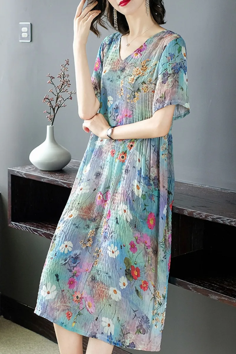 Plus size Dresses Floral Women Casual Long Loose Summer Beach Party Dress Elegant Vestidos Clothes 2019 Ladies dresses | Женская одежда