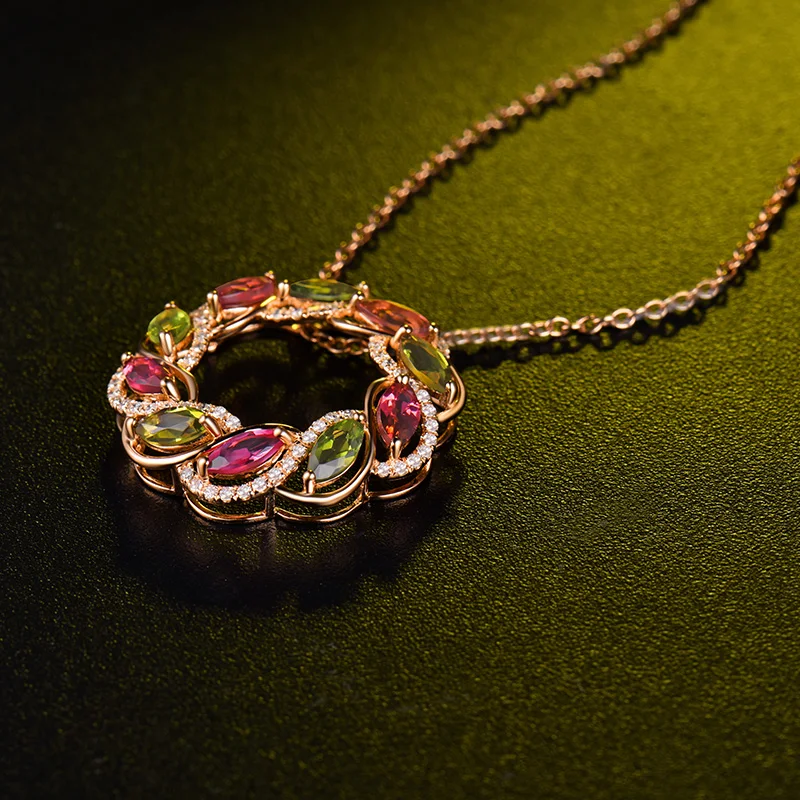 Цепочка с подвеской из натурального розового золота 18 К | Украшения и аксессуары