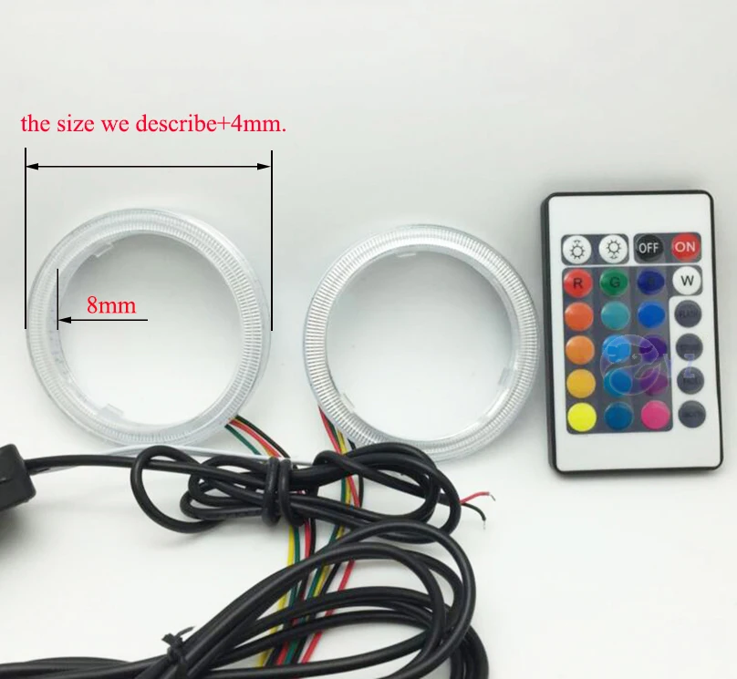 2 шт. автостайлинг RGB COB глаза ангела многоцветные Супер Яркие Водонепроницаемые