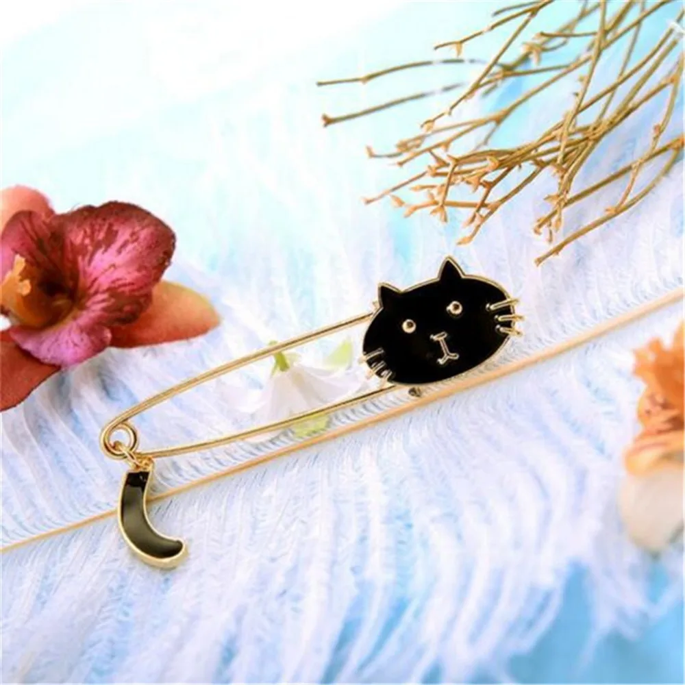 2020 New Japanese cute Enamel Cat Black or white Stylish and refined collar pin brooch | Украшения и аксессуары