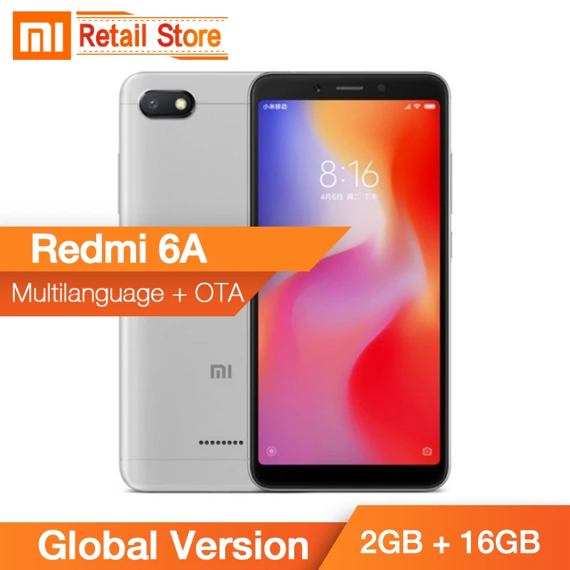 Глобальная версия Xiaomi Redmi 6A 6 2 GB 16 Helio A22 4 ядра 5 45 дюйма 18:9 полноэкранные телефона AI