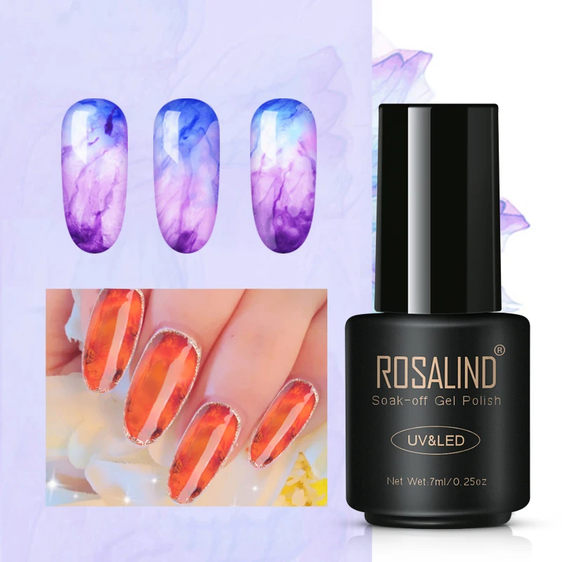 ROSALIND P+ черный флакон 7 мл цветочный Лак для ногтей DIY гель для ногтей для маникюра долговечный лак для ногтей Полупостоянный