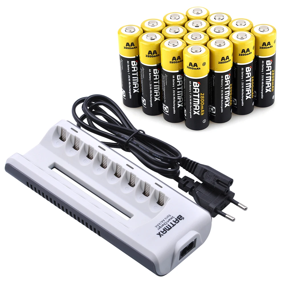20 шт. перезаряжаемые батарейки AA 1 2 в 2800 мАч|aa rechargeable|rechargeable battery aabattery aa |