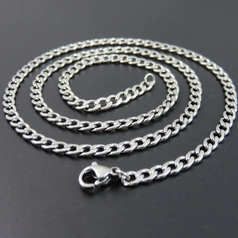 Цепочка из нержавеющей стали шириной 4 мм панцирная цепь ожерелье для мужчин и