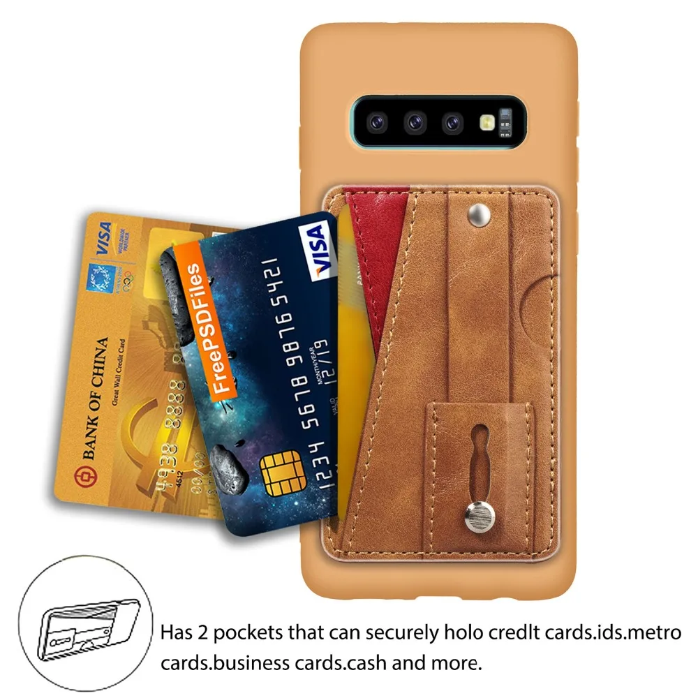 Новая полиуретановая + ТПУ кожаная защитная задняя крышка с карманом для карт