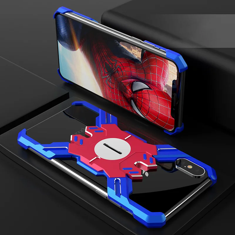 Blue Для iPhone XS Max чехол Роскошный милый жесткий металлический алюминиевый сплав противоударный защитный бампер чехол для телефона для iPhone XR задняя крышка - Цвет: Blue