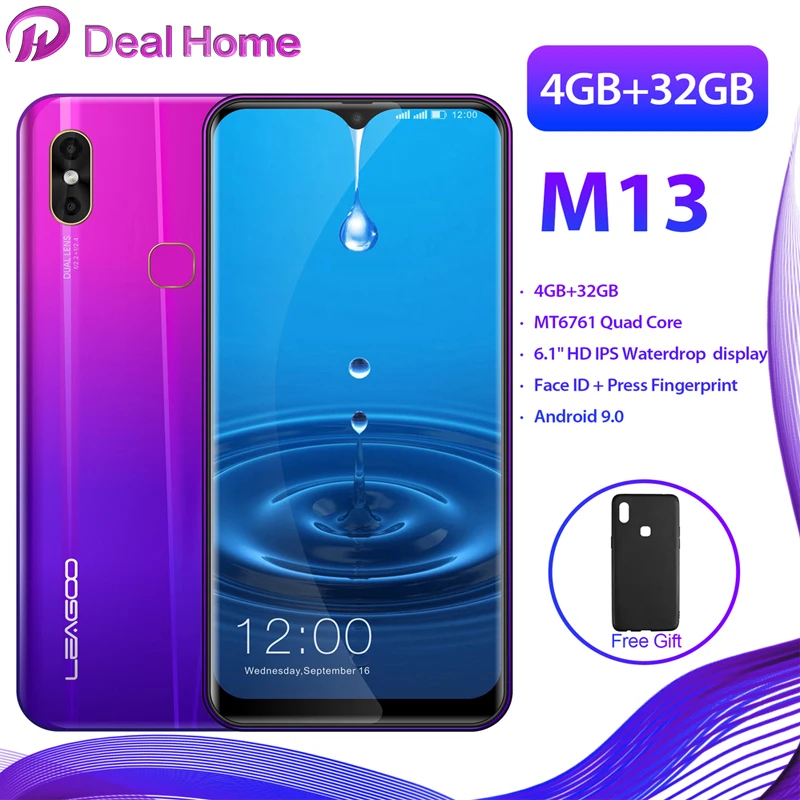 LEAGOO M13 водонепроницаемый 19:9 6," HD ips дисплей Android 9,0 MT6761 Четырехъядерный 4 ГБ ОЗУ 32 Гб ПЗУ 3000 мАч двойная камера 4G смартфон