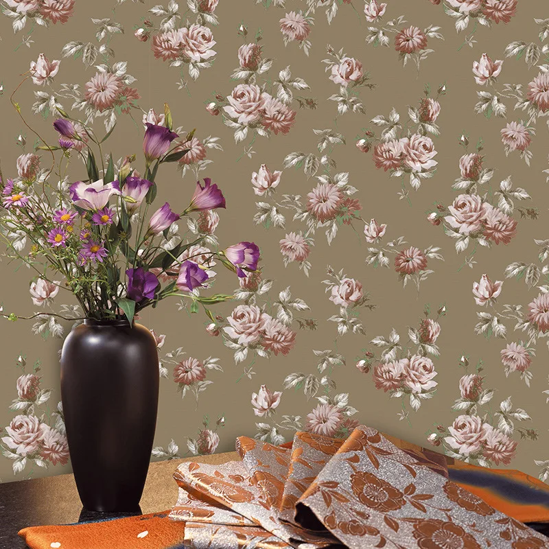 Beibehang Home decoration wallpaper pastoral flower style bedroom living room sofa restaurant TV background 3d roll | Обустройство
