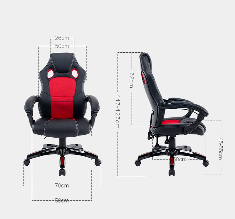 Simple Style Office Chair Multi-function Lifted Rotated Computer Fixed Armrest Household Reclining Leisure Gaming | Мебель