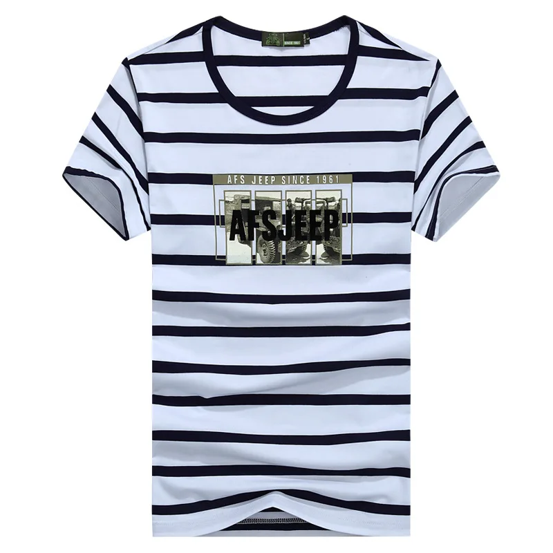 AFS JEEP Brand clothing Мужчины футболка С Коротким Рукавом Хлопок O Шеи Летнее Платье