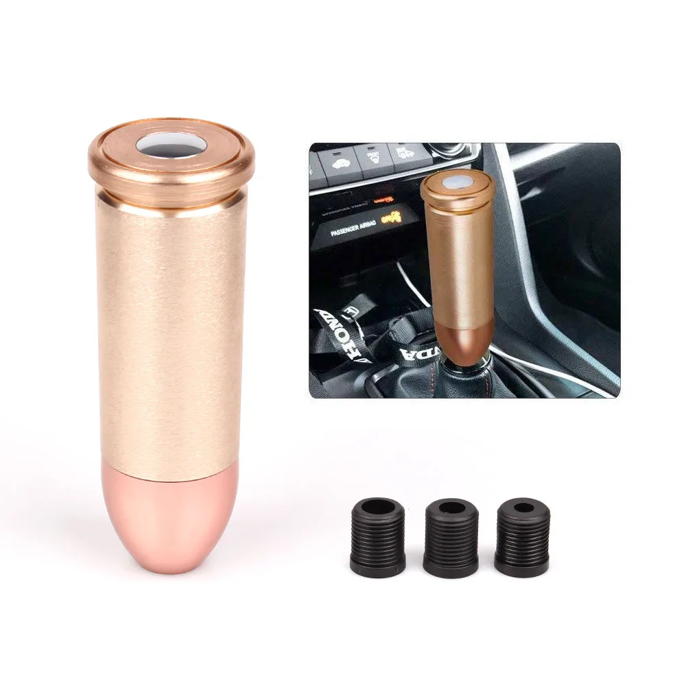 

RASTP-Brass Bullet Style Gear Shift Knob for Car SUV Truck Manual Transmission Shifter Lever Shift Knob RS-SFN048