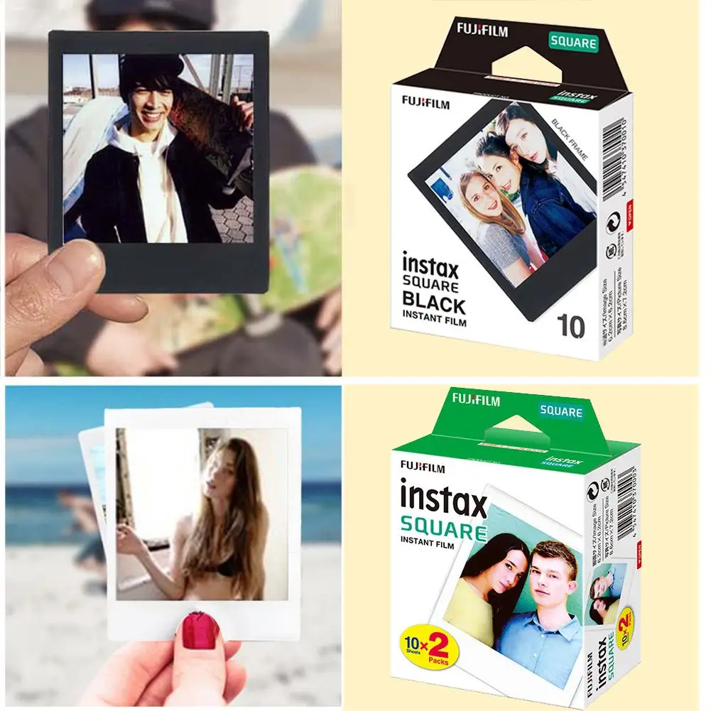 Для Fujifilm Instax квадратная пленка белый/черный Мини край фотобумага для Instax SQ10 SQ6 SQ20 мгновенная камера поделиться SP-3 принтер