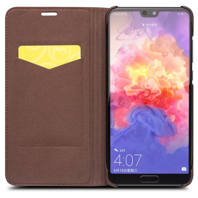 Luxury Flip Genuine Leather Phone Cover for Huawei P20 Pro Fashion Business Wallet Card Slot Shell Case | Мобильные телефоны и