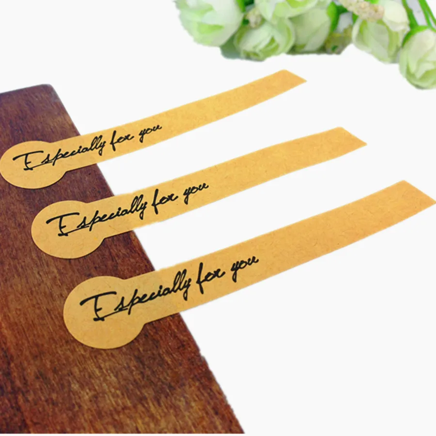

1000pcs/lot 'Especially for You' Long Seal Label Sticker for Gift Packing, Kraft Lollipop Shape Sticker wholesale