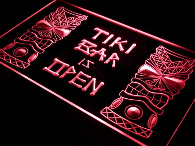 I573 Tiki Bar открытая маска Дисплей NR светодиодные неосветодиодный световые