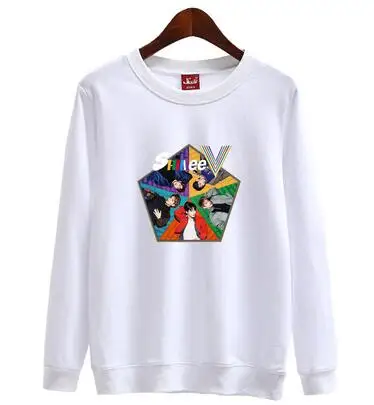 Толстовка с капюшоном kpop shinee демисезонная принтом пятерых всех участников