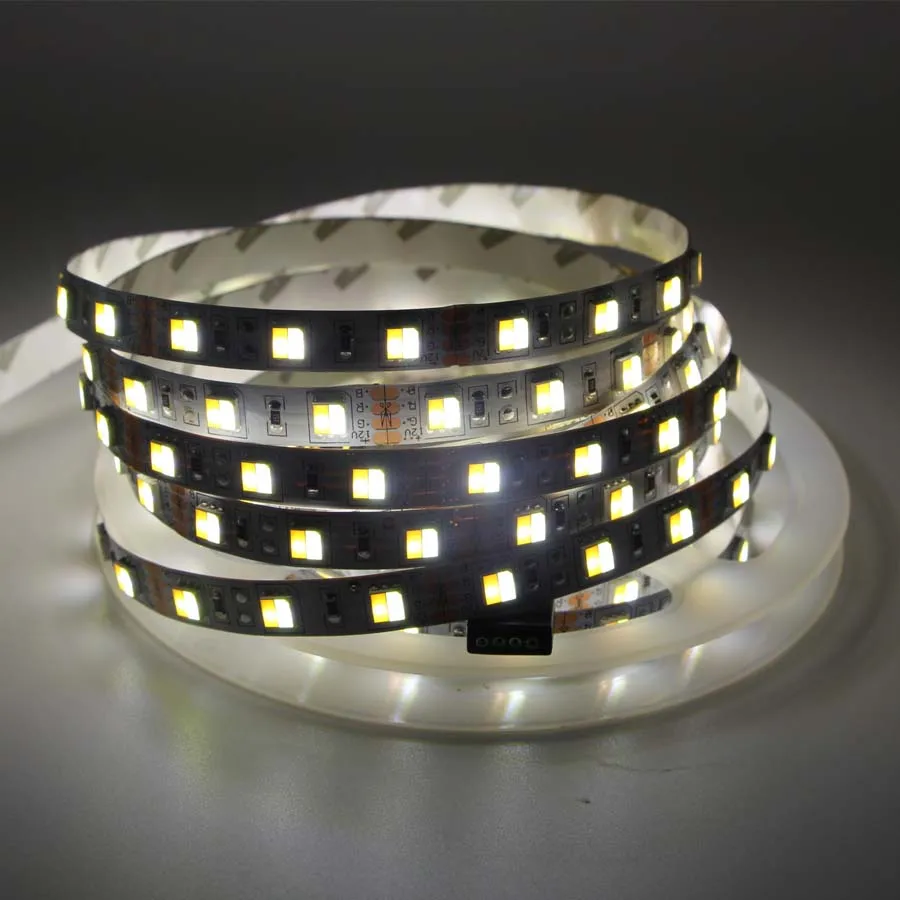 16.5ft 5m 12V Двухцветная 5050 SMD Светодиодная лента Гибкая CW/WW двойной белый в 1 чип