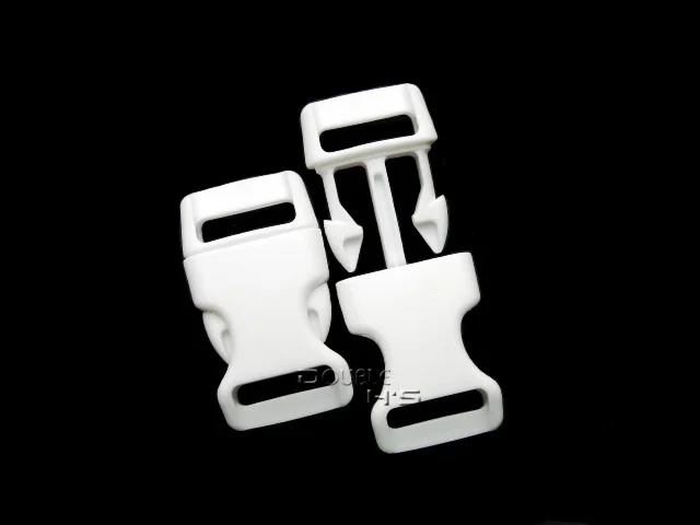 

50pcs/lot 5/8"Contoured Curved Side Release White Plastic Buckles For Bag DIY Webbing Straps Paracord Bracelet