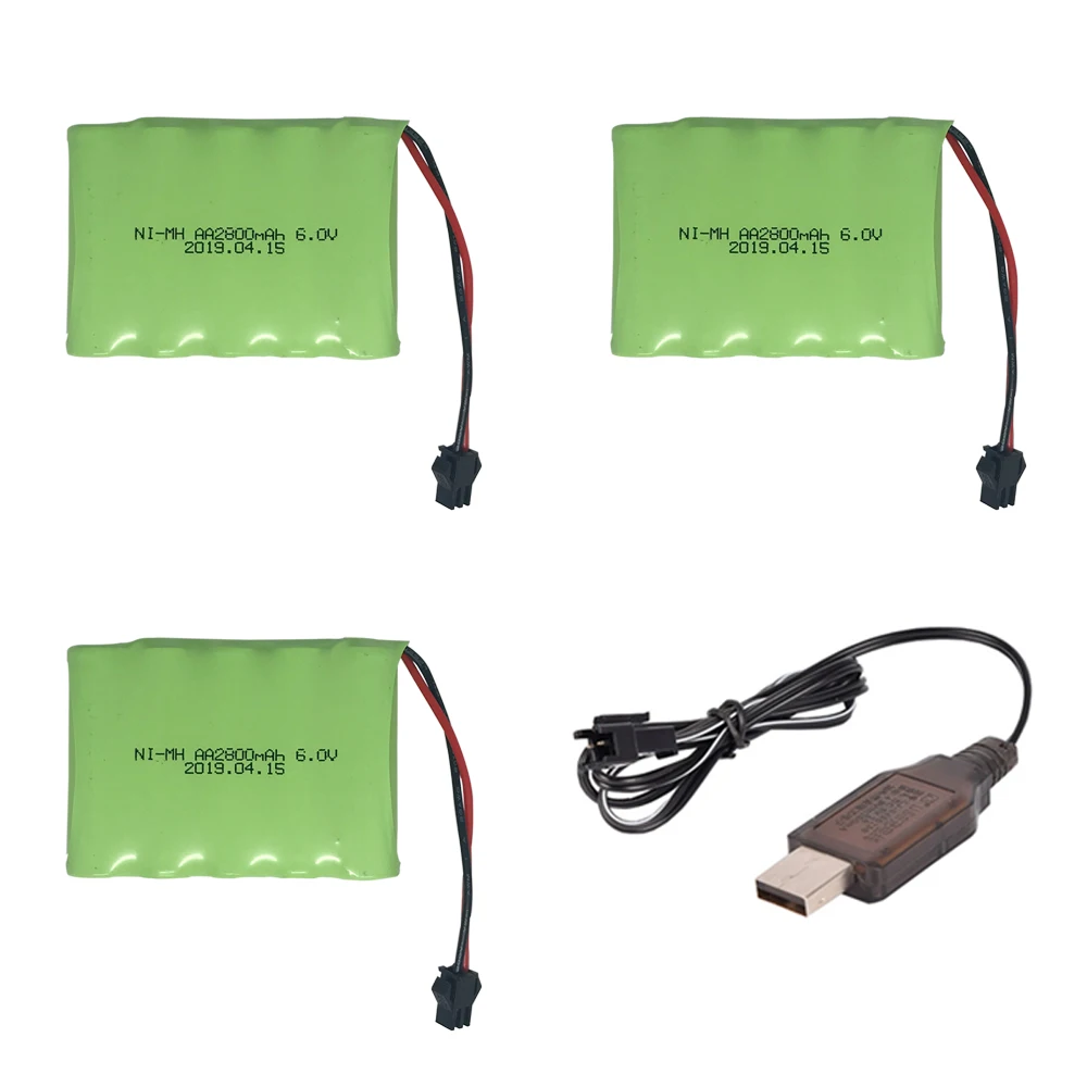 6v 2800mah M Style Ni MH батарея с USB высокой емкостью AA для электрических игрушек/RC