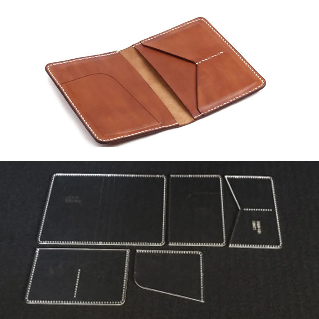 

5 Pieces Leather Craft Card Holder Card Protector Pattern Transparent Acrylic Template Stencils