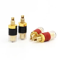 4pcs hi end brass gold plated plug terminal binding post speaker terminal binding post hifi speaker teriminal jack plug
