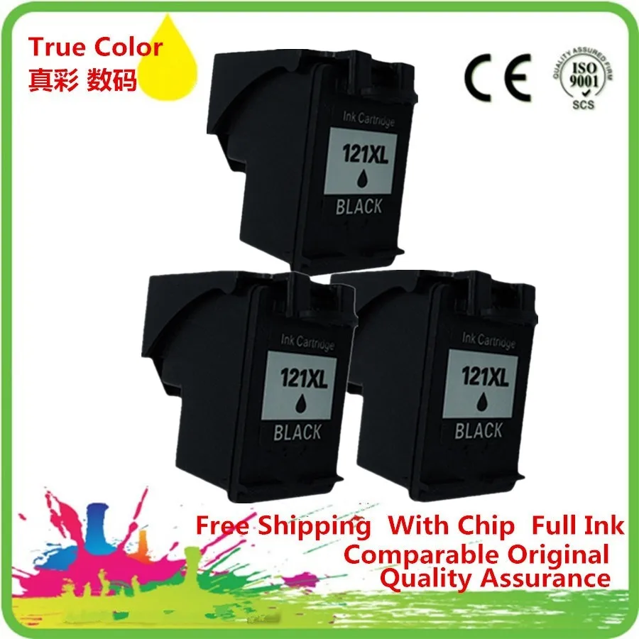 3BK Чернильный картридж для принтера тонер для 121 XL HP121 HP121XL 121XL CC641HE с чернилами hp Deskjet F2430 F2476 F2480 F2488 F2492 принтер - Цвет: 3BK