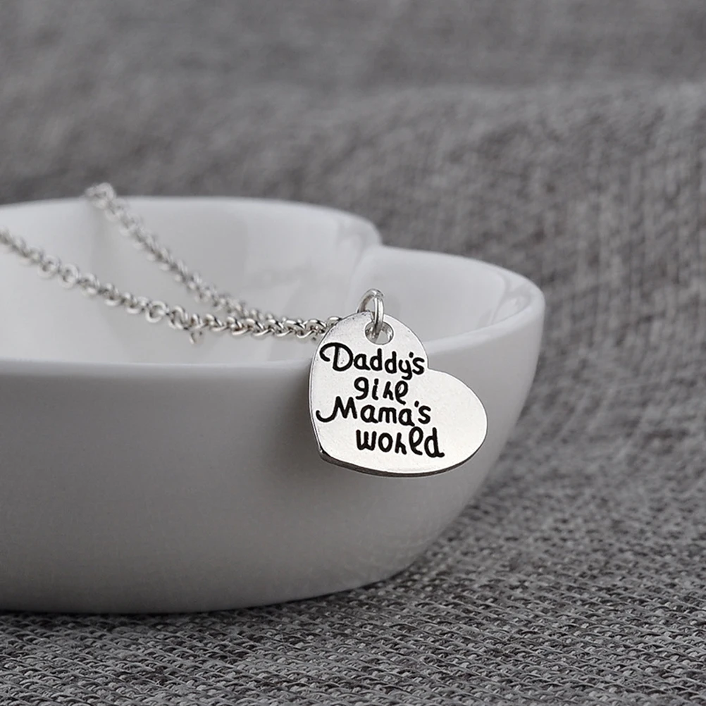 Daddy'S Girl Momma'S World комплект из 3 предметов брелок с подвеской ожерелье подарок для