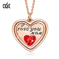 cde women fashion jewelry i love you mom double heart pendant necklace with crystals for mother days gift