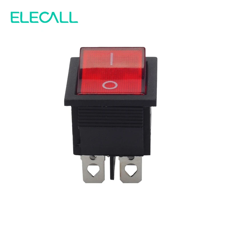 ELECALL KCD4 16A 250VAC/20A 125VAC Красный кнопочный клавишный переключатель 4 Pin выключатель