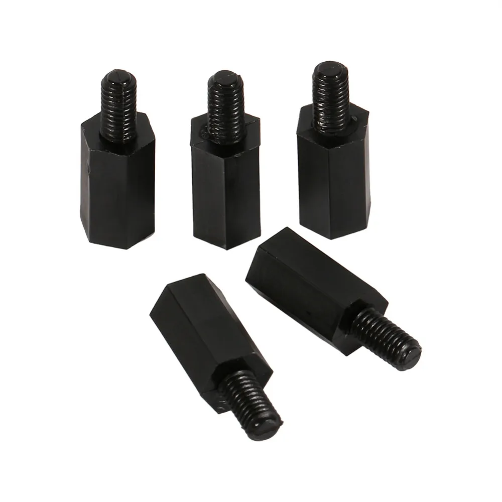 100 шт./лот черный пластиковый нейлоновый шестигранный столбец M3 проставочный
