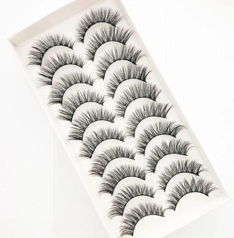 HBZGTLAD 1/5/10pairs Real Mink Eyelashes 3D Natural False Eyelashes 3d Mink Lashes Soft Eyelash Extension Makeup Kit Cilios - Color: 75