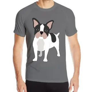 2017 бульдог средних логотип Человека Короткие футболки с круглым вырезом сукно