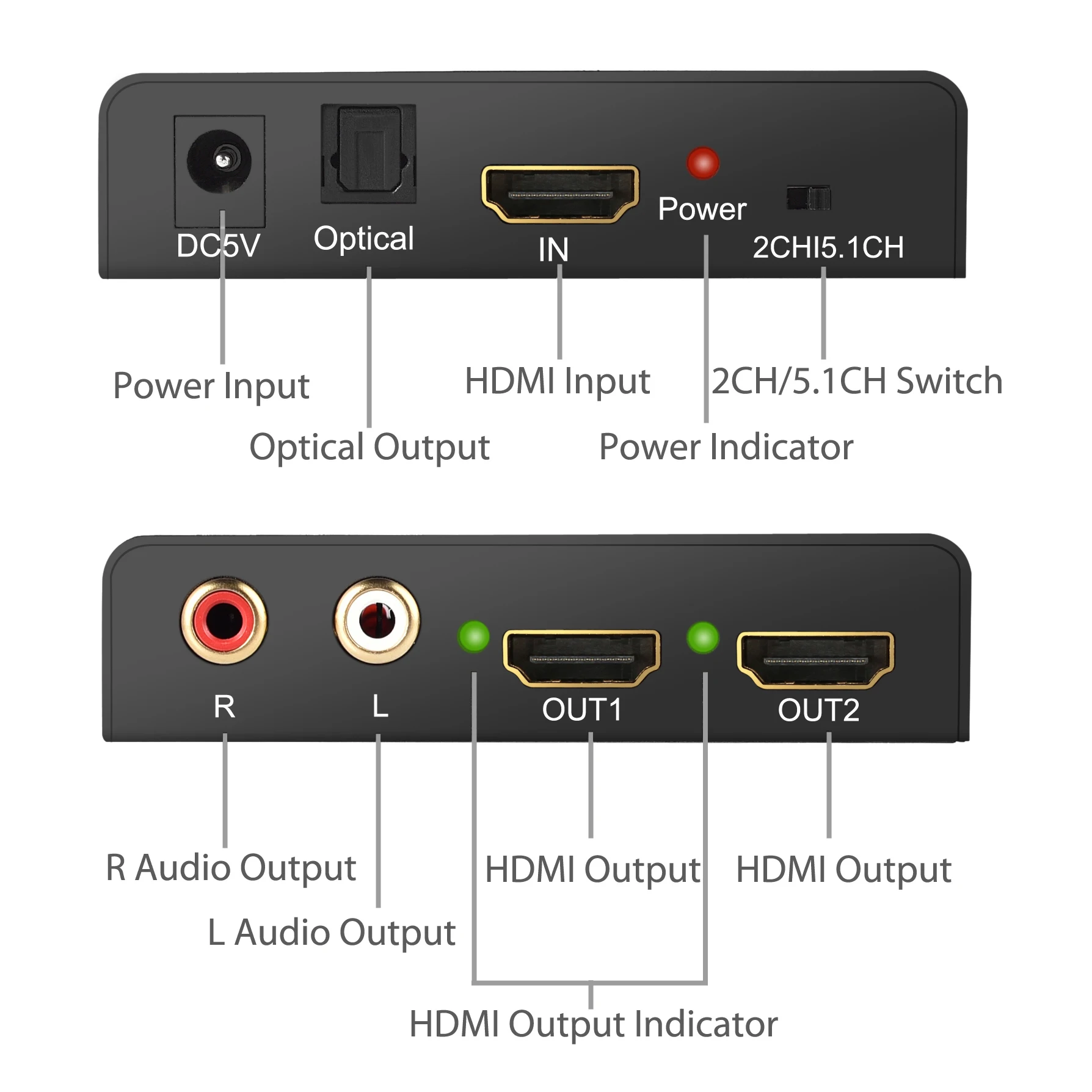 PROZOR 4K HDMI совместимый аудио экстрактор с 2 сторонним сплиттер цифровой аналоговый