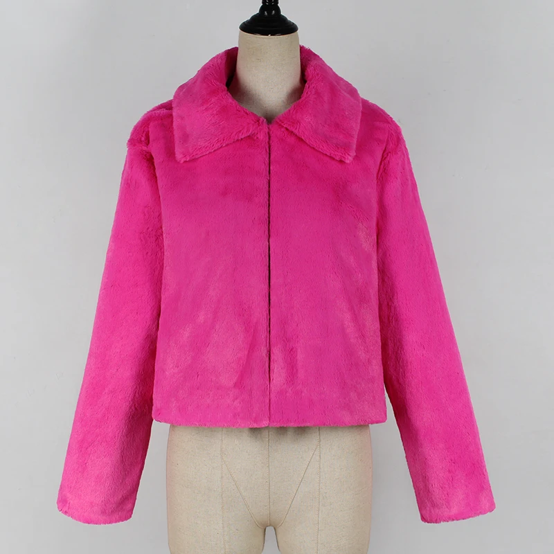 Модное пальто из искусственного меха Осень зима новинка для женщин короткая