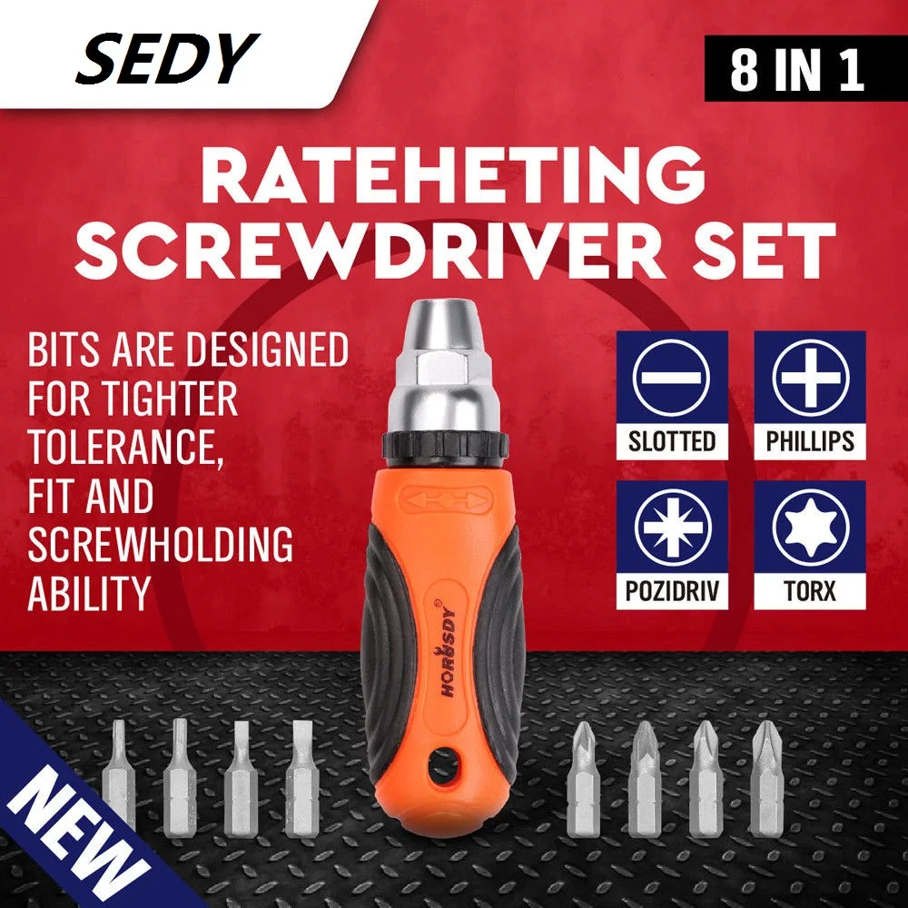 2020 SEDY 8 в 1 трещотка отвертка Биты Torx Fix Ремонт дома комплект для бытовой техники