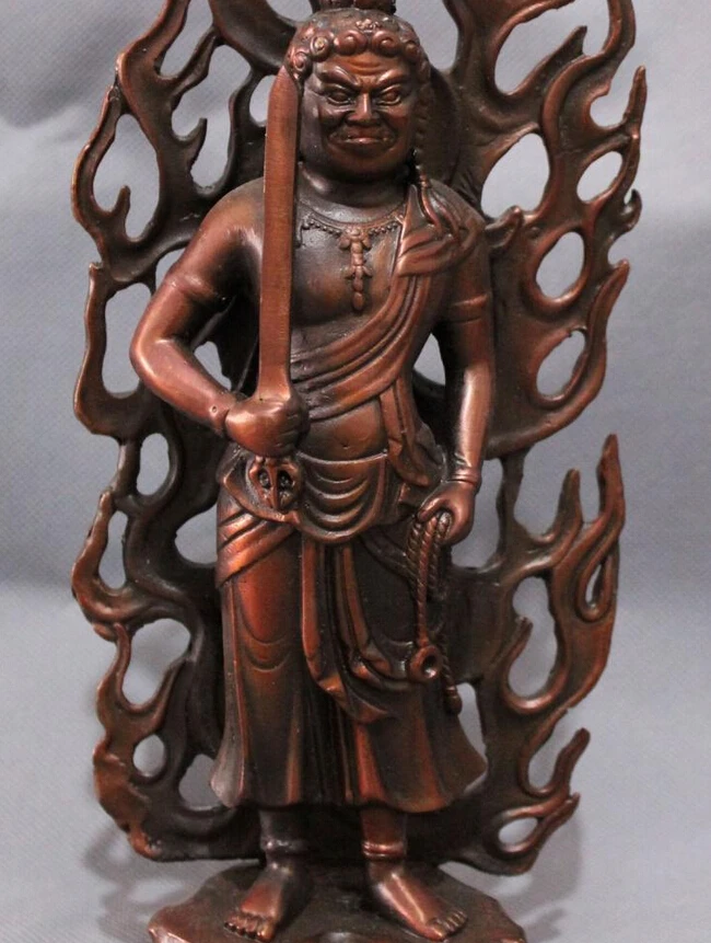 Песня voge Gem S5350 11 &quotяпонский буддизм Бронзовая стойка Acala Fudo-Myo-Achalanatha статуя Будды