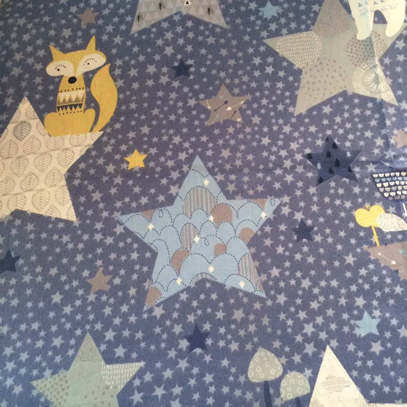 50*160 см Милая мультяшная лиса Fivestar и желтый геометрический узор 100% хлопок