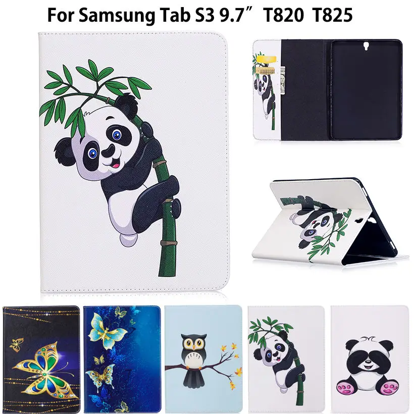 SM T820 чехол с рисунком панды для Samsung Galaxy Tab S3 9 7 T825 умный планшета искусственная