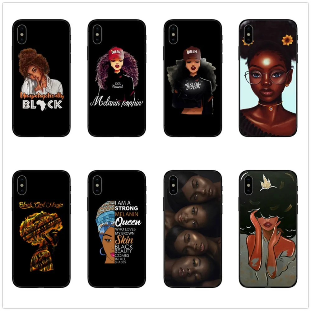 Чехол для iphone 11 Melanin Poppin черный мягкий чехол телефона девочек 6 6S 7 8 Plus 5 5S SE 10 X XR XS MAX