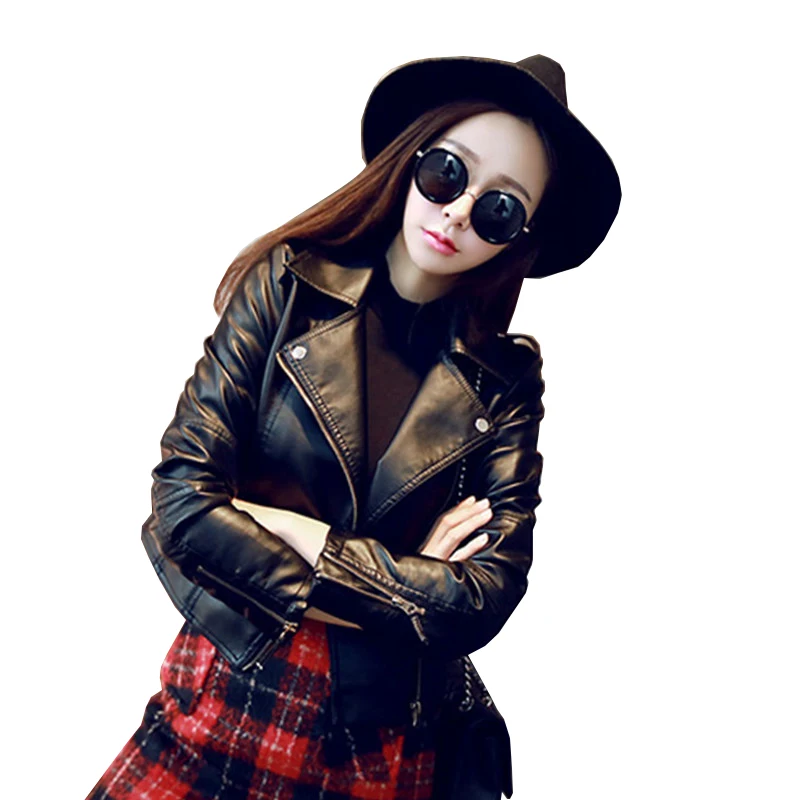 2017 искусственная кожа женские короткие весна и осень корейской Тонкий Pu