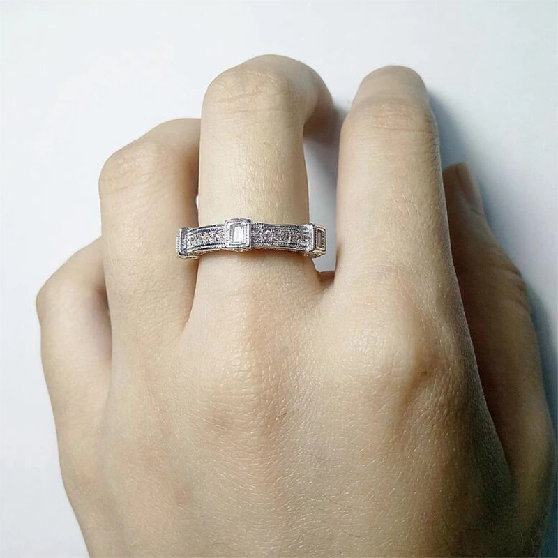 Бренд Ataullah Princess Cut ювелирные изделия настоящее качество покрытые белым