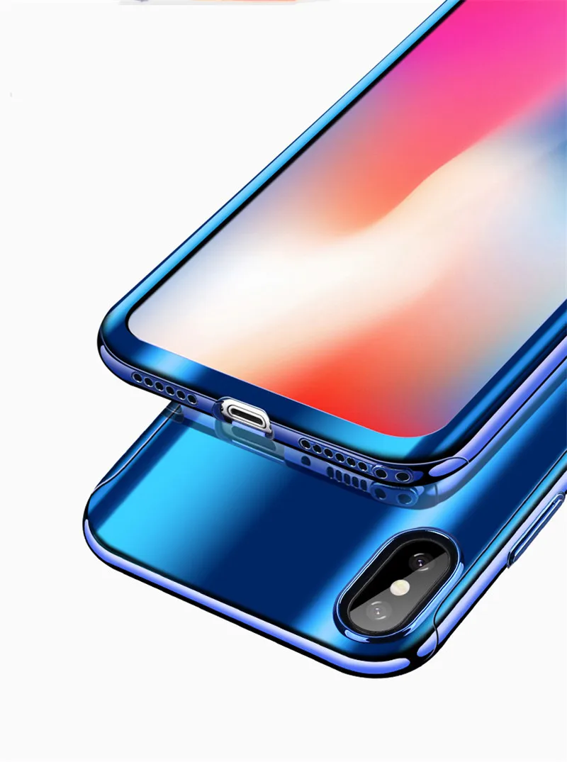 360 градусов Покрытие Зеркало чехол для iPhone 6 6s 7 8 Plus X Жесткий ПК полный корпус чехол для iPhone 6s 6 s 7 8 X телефонные чехлы со стеклом