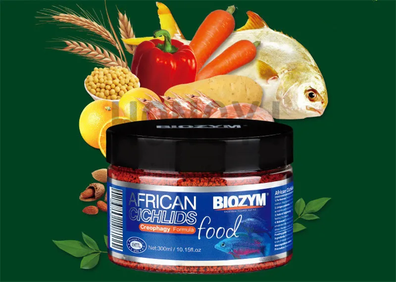 

HONGYI 1 piece aquarium tropical fish food fish feed african cichlids vege formula food Creophagy formula food 300ml