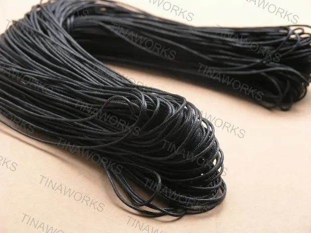 

FREE SHIPPING 90 meters Black Waxed Cotton Beading Cord 1.5mm