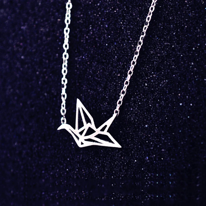 Женские ожерелья и подвески с птицами Kinitial простые серебристого цвета Журавлями