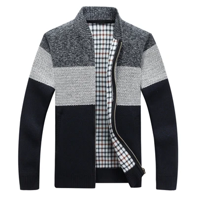 dark blue MIACAWOR, Осень-зима, мужской свитер, Повседневный, Blusa de frio Masculino, кардиган, мужской вязаный свитер, куртка, мужской свитер Y082 - Цвет: dark blue