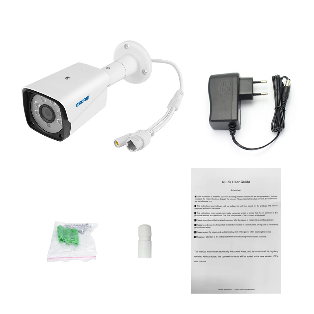Новые ESCAM QH002 HD 2MP IP Камера ONVIF H.265 P2P открытый Водонепроницаемый ИК Bullet с Smart анализ